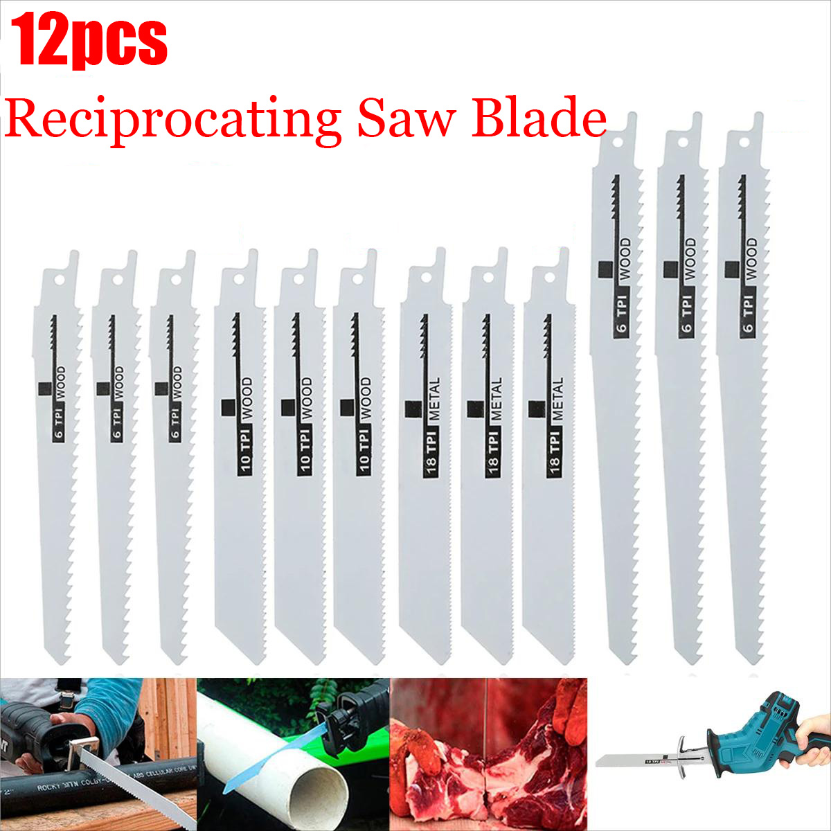Metal Saw Reciprocating - 12 قطعة شفرات منشار ترددي متعددة