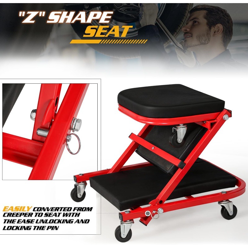 طاولة إصلاح سيارات قابلة للطي  - مراجعة Garage Creeper Roller وسعره